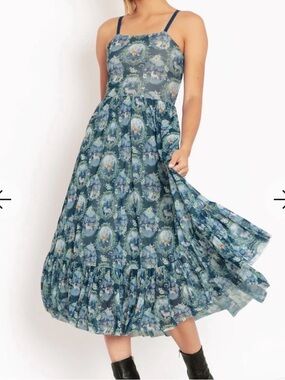 Blackmilk WOODLAND CAMEO PICNIC MIDAXI DRESS